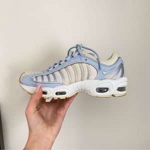 Nike baby blue and off white sneakers